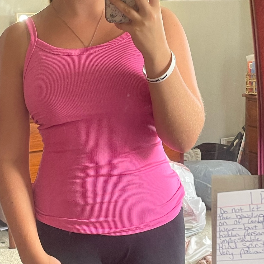 Bright bubble gum pink cami, size small